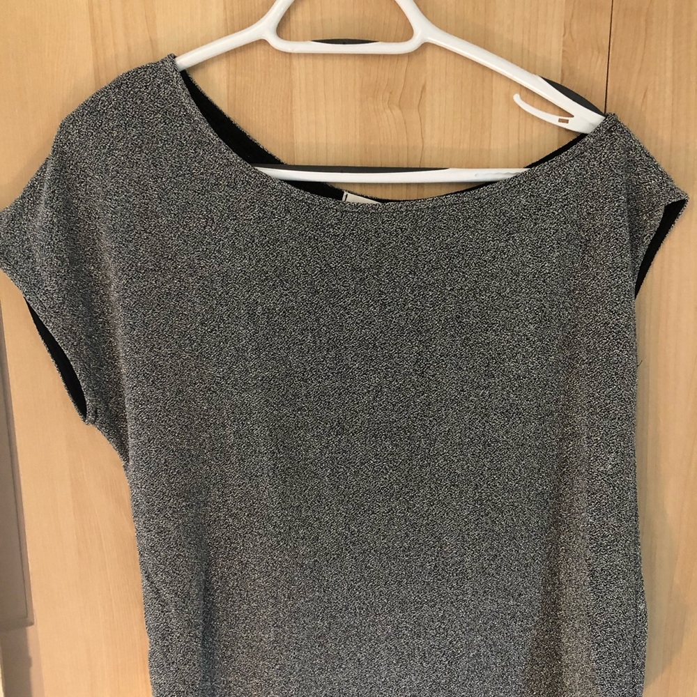 Off the shoulder silver top